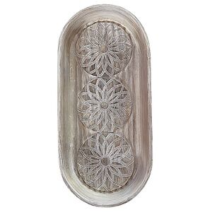 BINO Ceramic Decorative Tray 12”x 5.5” Vanity Floral Design